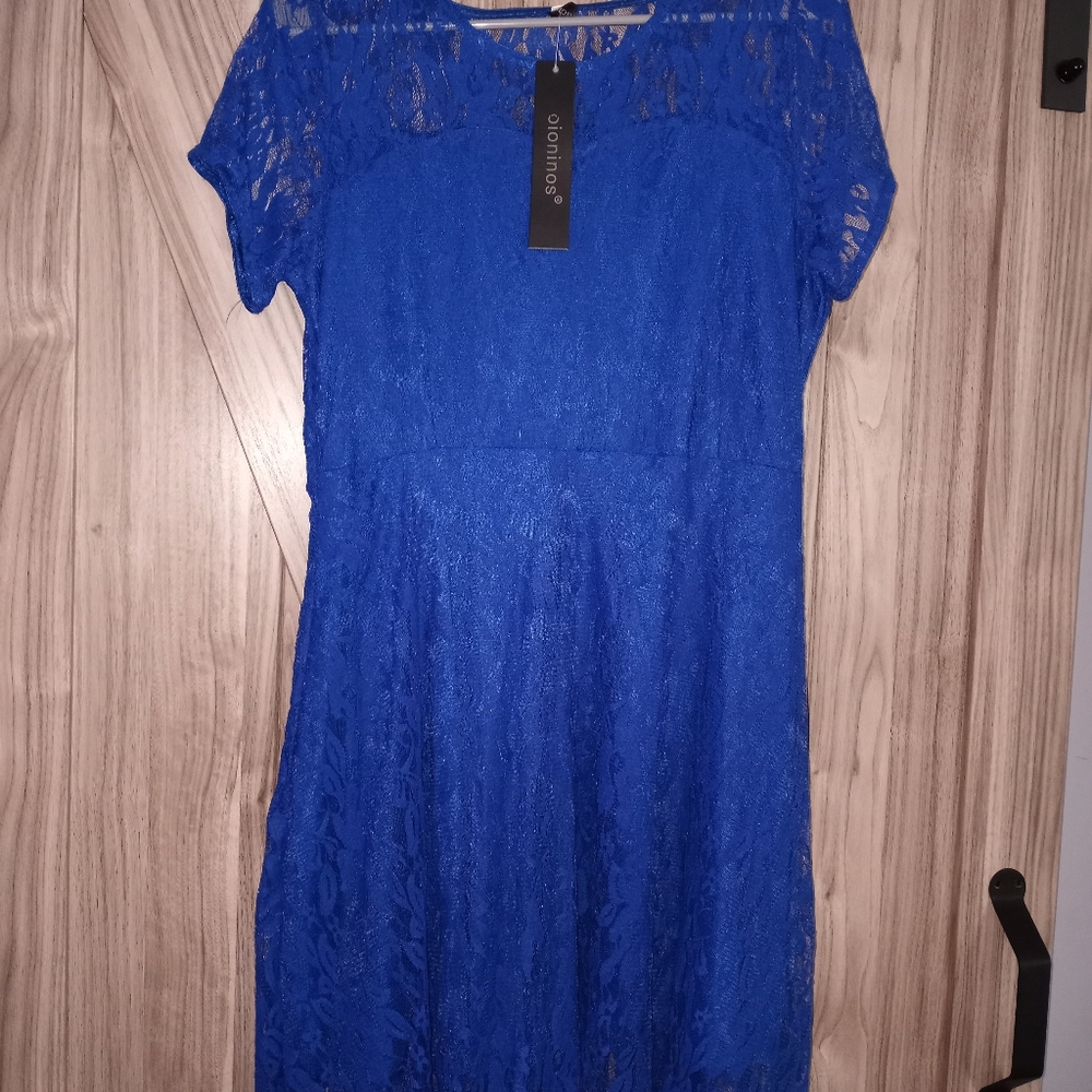 Blue lace dress